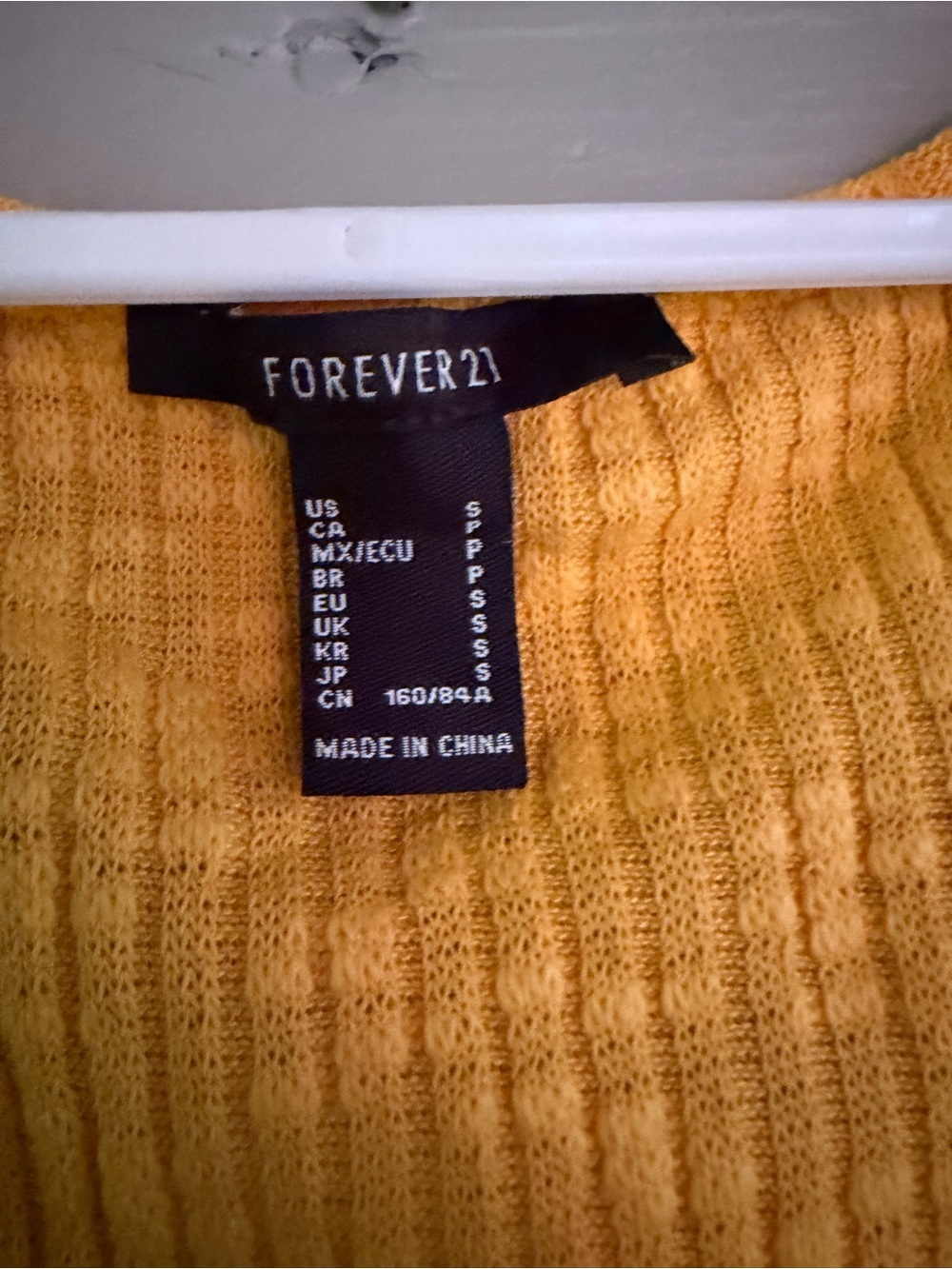 Forever 21 Mustard Ribbed Tank with Tortoise Buttons - Picture 2 of 3